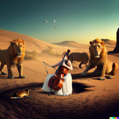 MOD 17.04.21 - woman playing the cello surrounded by lions in the desert1.jpg